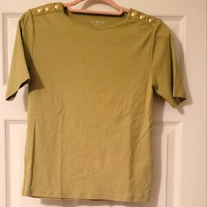 Jcrew Perfect-fit elbow-sleeve T-shirt with buttons
